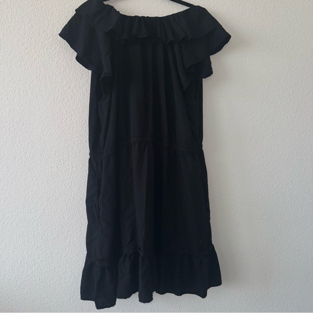 Old Navy Black Ruffle Sleeve Midi Dress 3X - Picture 6 of 6